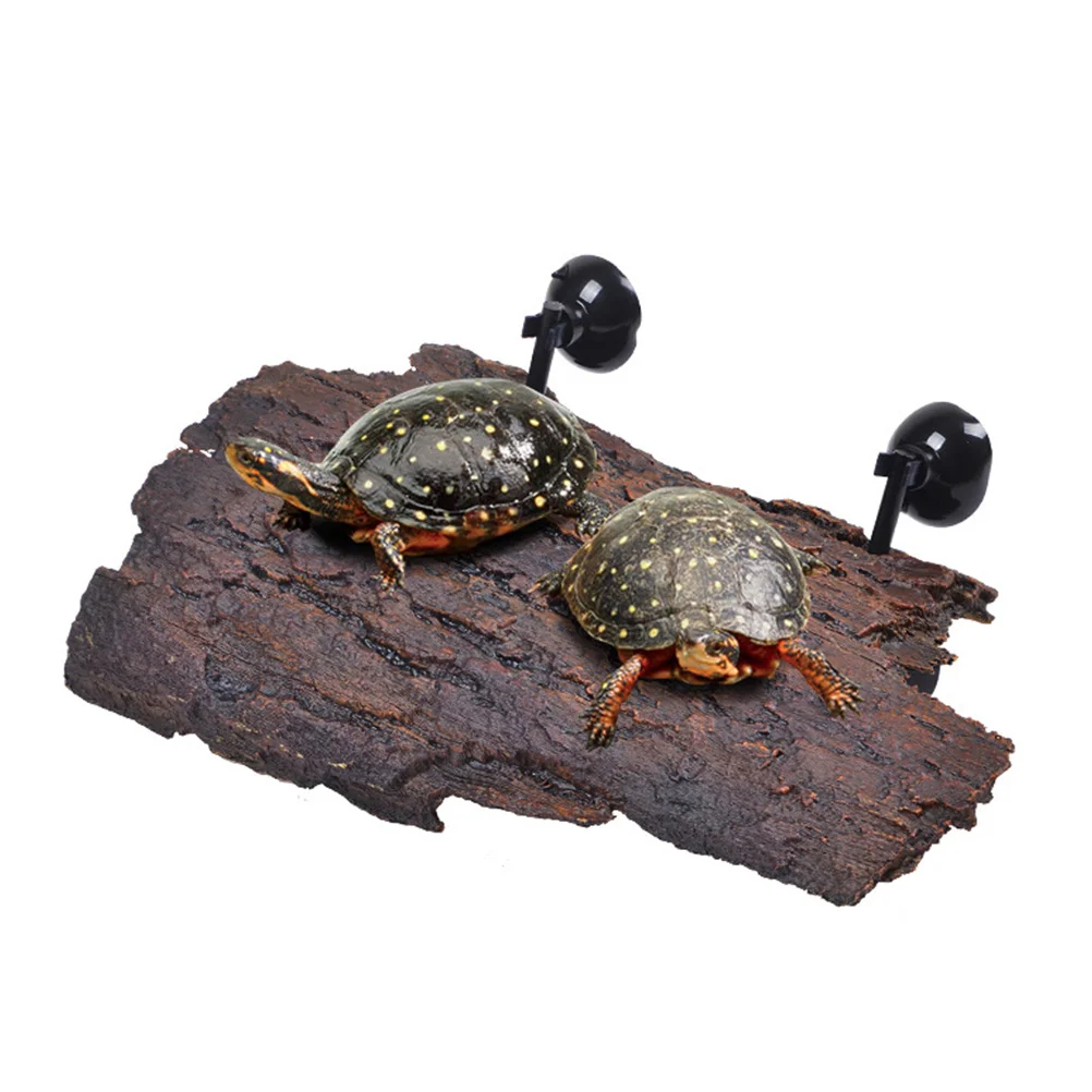 

Turtle Basking Color Resin Arch Tree Decoration For Fish Tank Creeper Cage Suction Cup Mounted Lizard