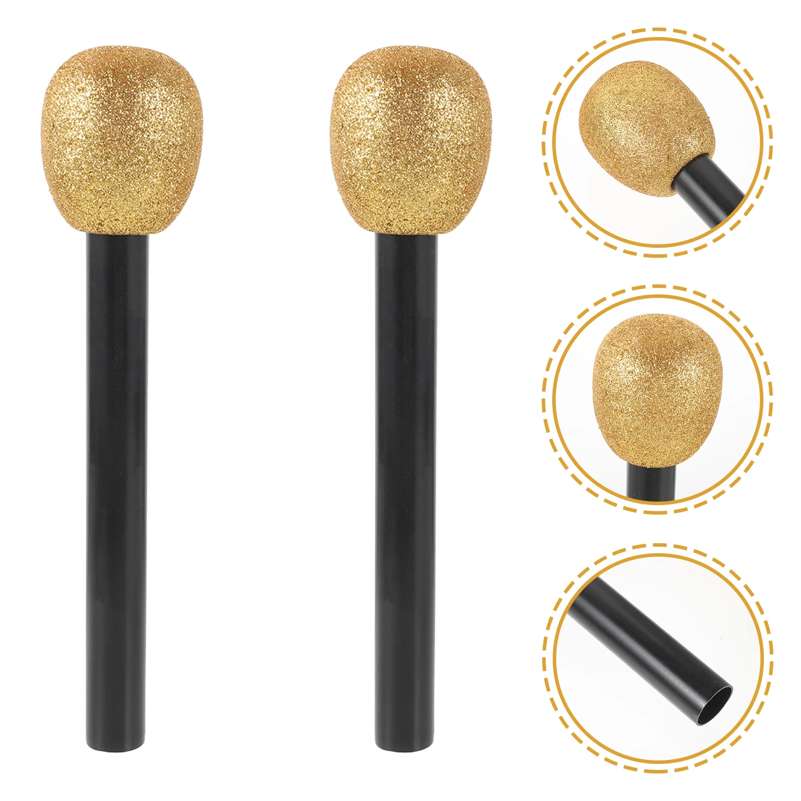 Party Favors Simulation Microphone Microphones Toy Halloween Golden Plastic Child