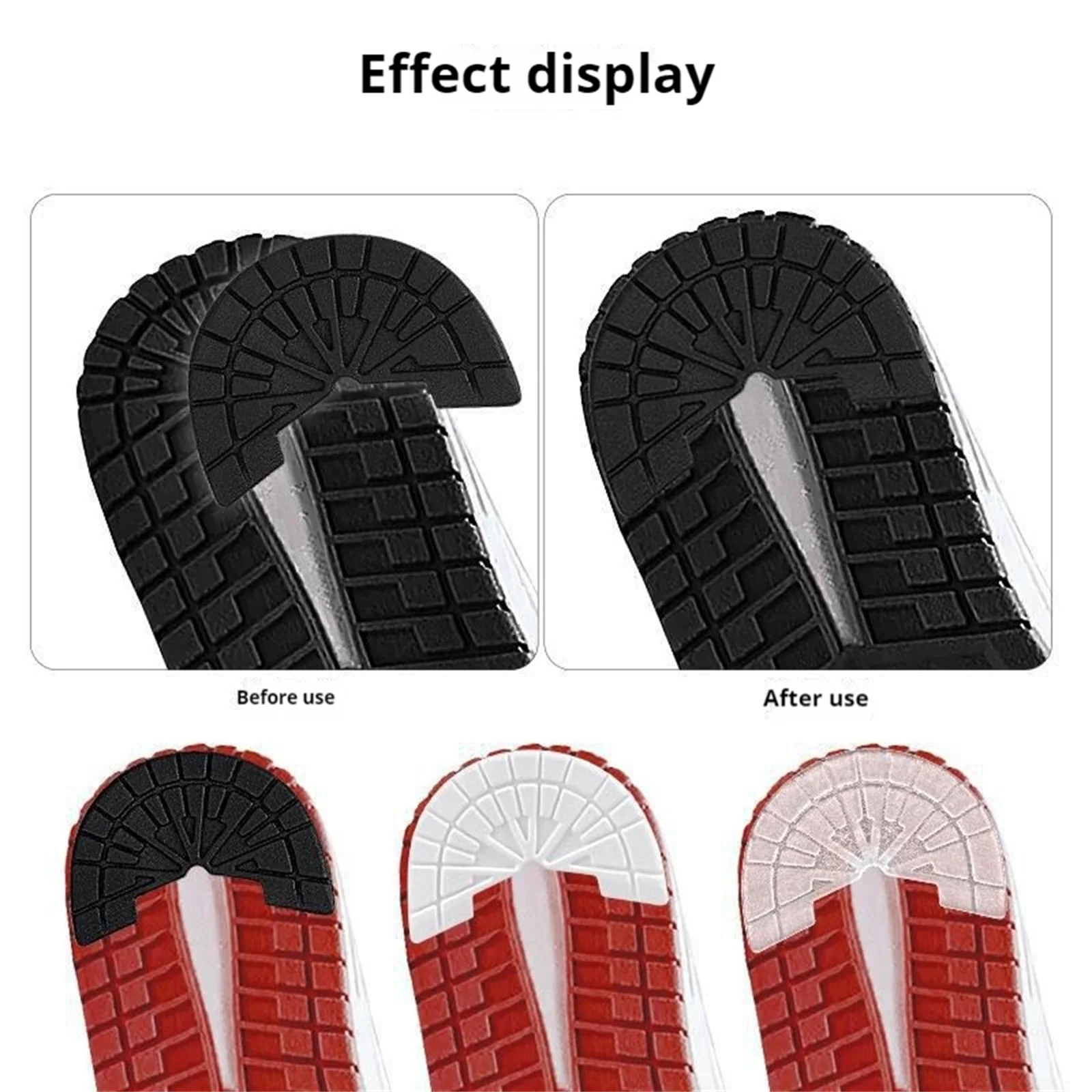1 Pair Shoe Sole Anti Slip Pads Thickened Rubber Heel Grip Patches for Dress Shoes Boots Sneakers Durable Wear Resistant