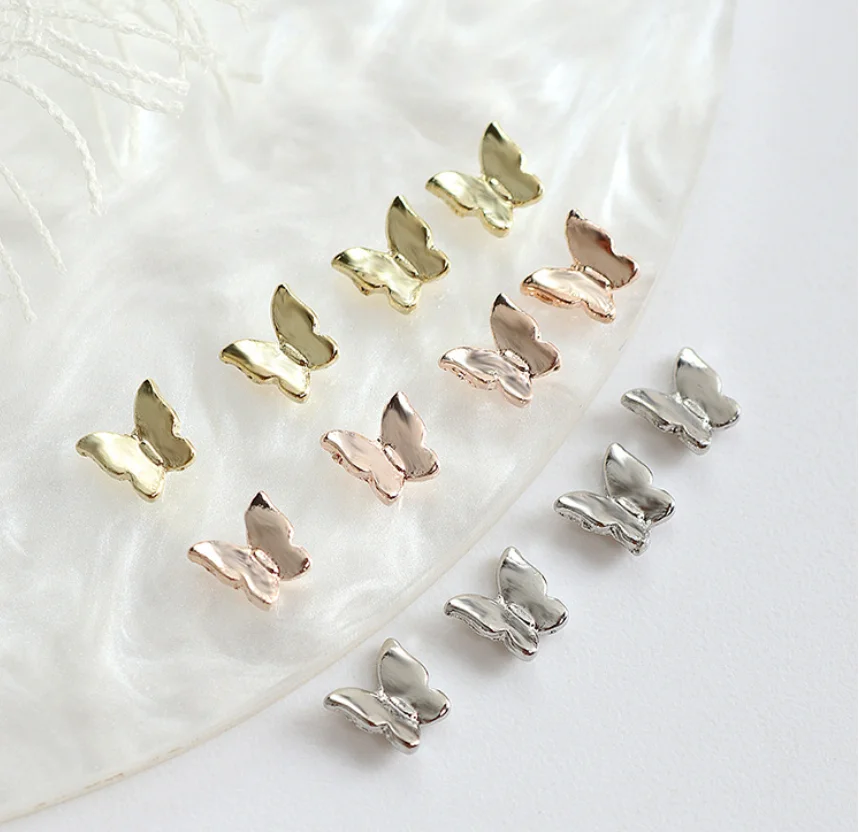 

20Pcs/Lot New Nail Enhancement Mini Alloy Butterfly Jewelry Mini 3D Fine Smooth Small Butterfly Jewelry HJ-0309