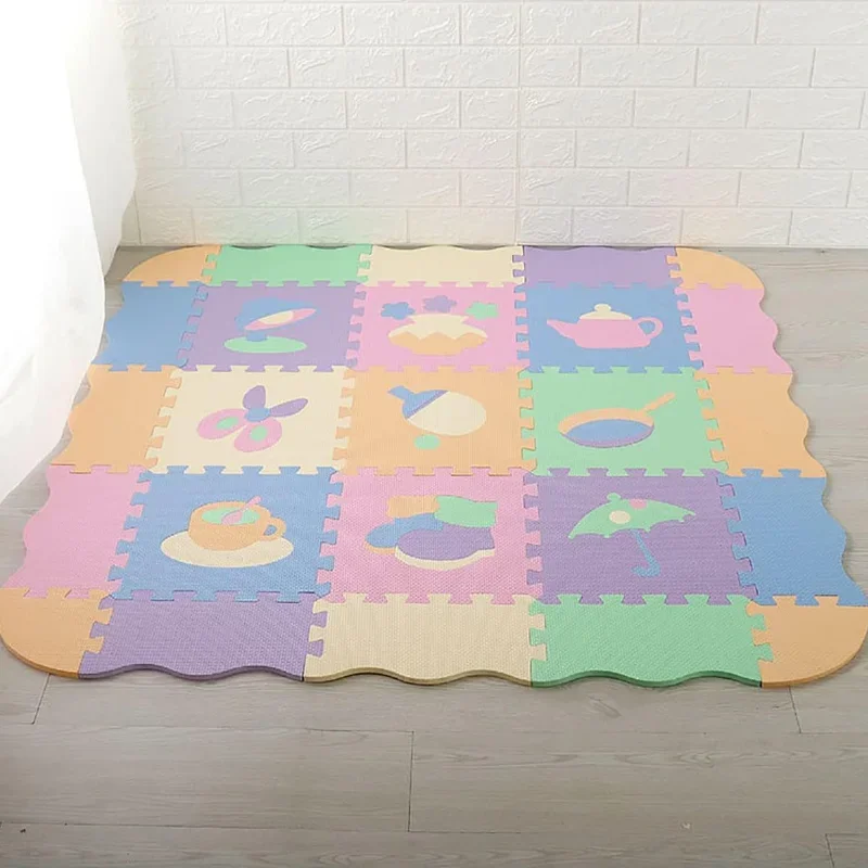 Fun Animal Mosaic Mat Baby Play Carpet Anti-slip, Waterproof and Anti-collision Children\'s Floor Mat Bedroom Floor Decoration