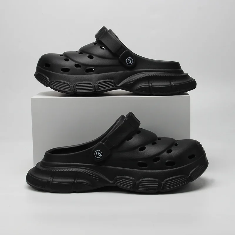 

Trendy Thick-soled Bag Head Hole Shoes Men's Indoor and Outdoor Wear Stepping on Shit Feeling Summer Fashion Beach Slippers