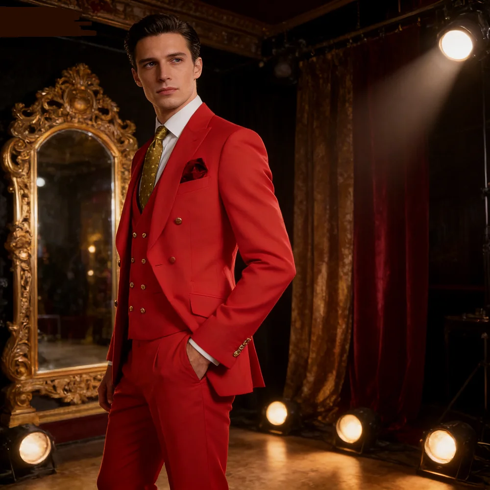 

Мужской приталенный смокинг для выпускного вечера, комплект из 3 предметов с пиковыми лацканами, жилет и брюки - свадебный костюм жениха, деловой костюм для вечеринки Homme