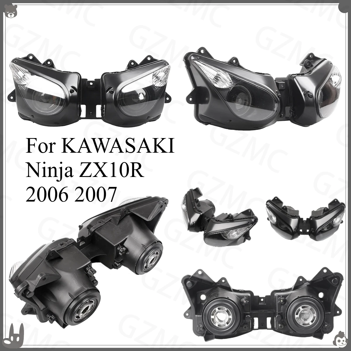 Luz de motocicleta para KAWASAKI Ninja ZX10R 2006 2007, faro delantero, faro delantero, conjunto de faro ZX-10R