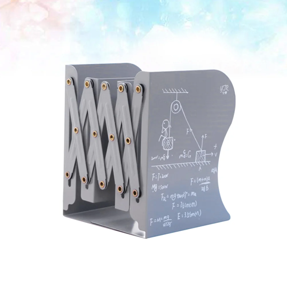 

1Pcs Adjustable Retractable Bookends Metal Heavy-Duty Stable Base Non-Skid Expanding File Folder Holder Desktop Organiser Grey