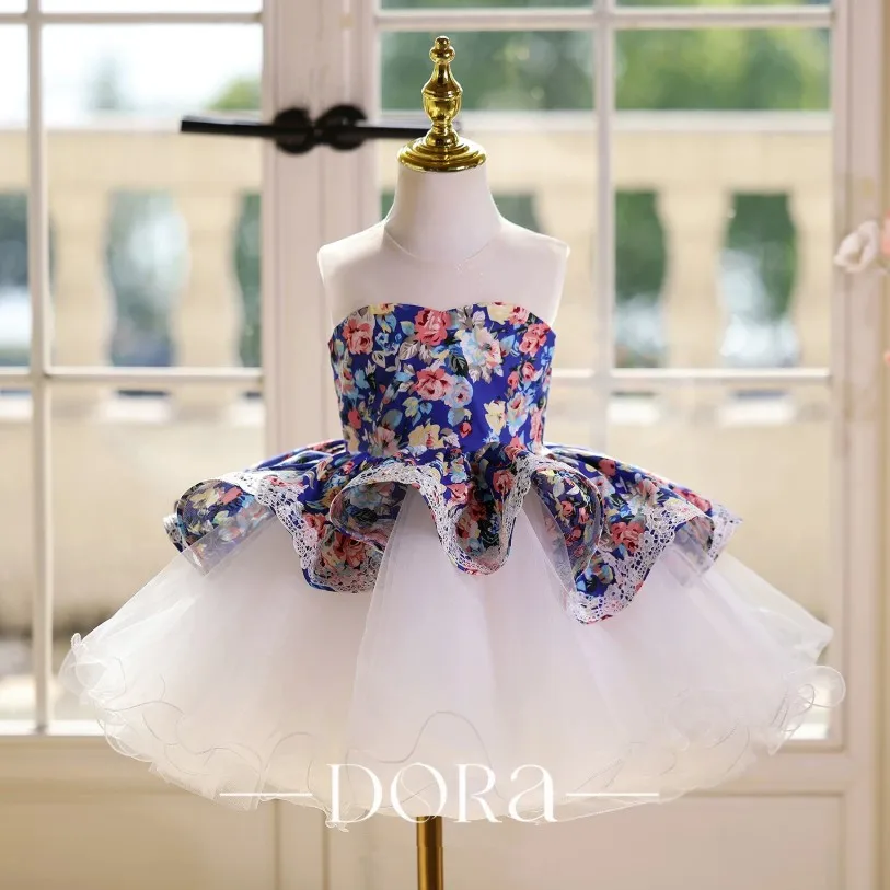 Neues Kinder-Partykleid für Klavierauftritte, Hochzeiten, Geburtstagsfeiern, Festliches Kleid für Mädchen A5088 Vestidos Infantil – Detail 6