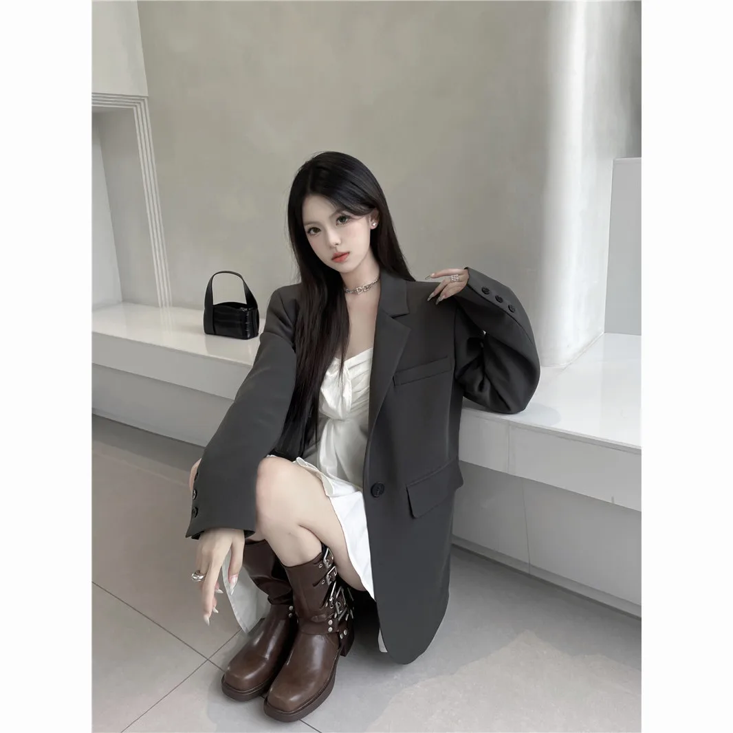 

Женские зимние пальто, офисная одежда, женская одежда, большая версия, верхняя работа, осеннее полосатое украшение с карманами, двойное студенческое оверсайз