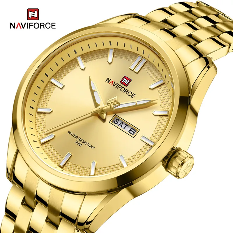 

NAVIFORCE Fashion Mens Stainless Steel Watches Luxury Quartz Wristwatch Business Casual Calendar Clock Relogio Masculino 2023