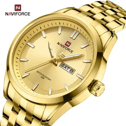 NAVIFORCE Fashion Mens Stainless Steel Watches Luxury Quartz Wristwatch Business Casual Calendar Clock Relogio Masculino 2023