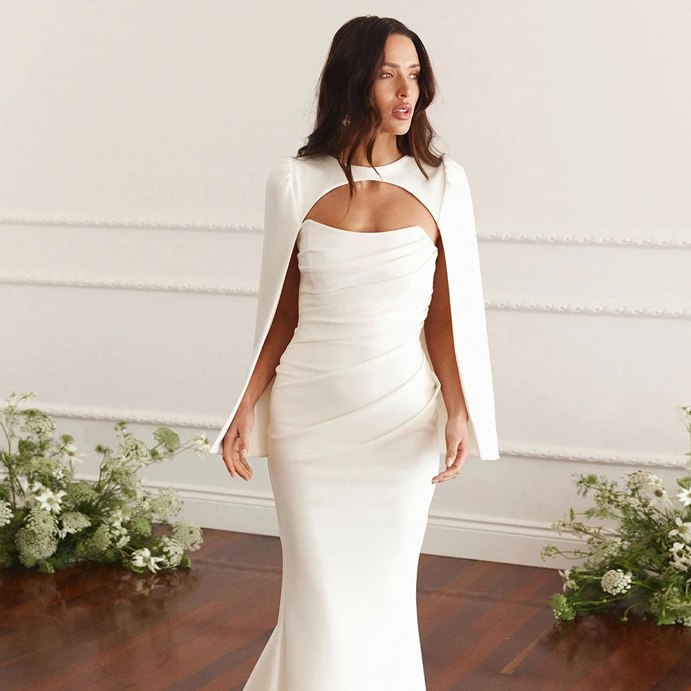 

Элегантная мягкая атласная короткая свадебная накидка для женщин, новое модное женское пальто, простая вечерняя накидка, свадебные аксессуары TSWD795