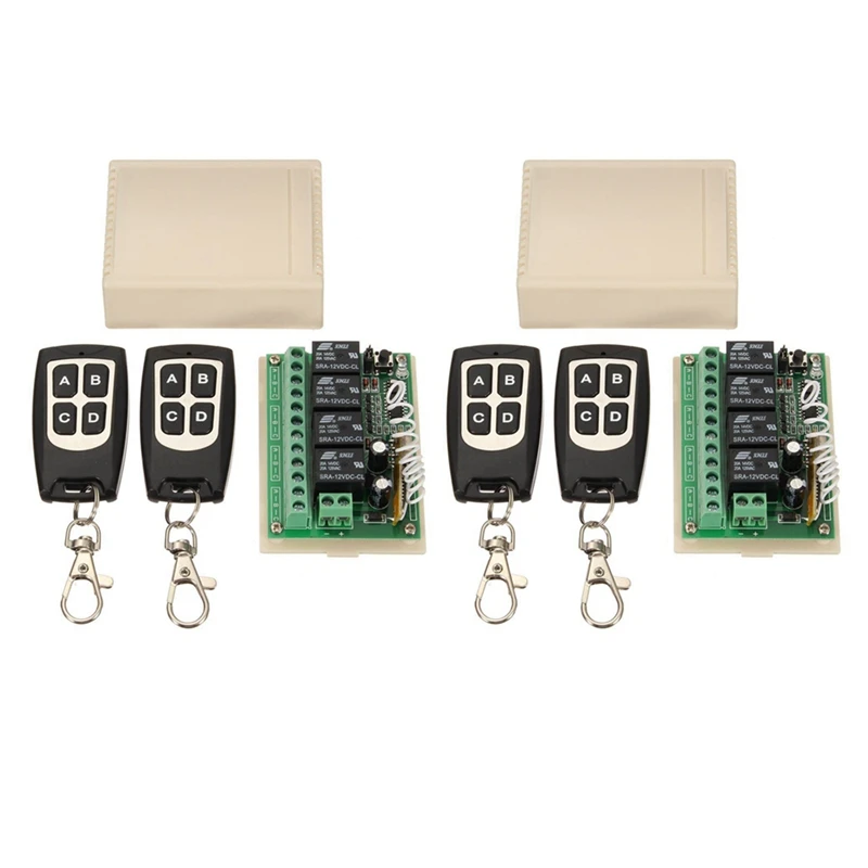 12V 4CH Channel 433Mhz Wireless Remote Control Switch Integrated Circuit With 4 Transmitter DIY Replace Parts Tool Kits