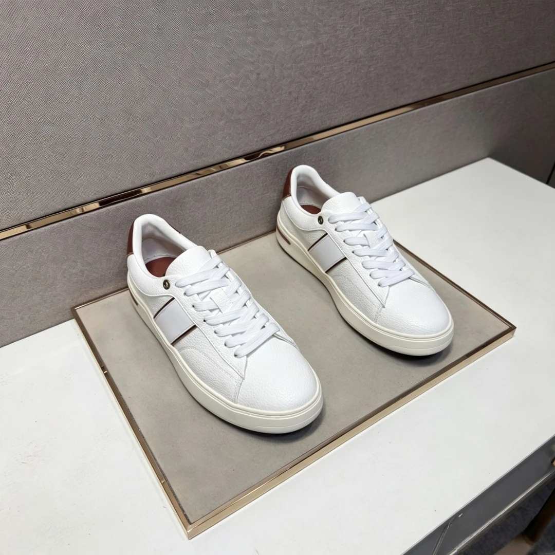 

Luxury Brand Men's Shoes Handmade Casual Sneakers Lychee Grain Leather Multi-material Upper Sports Footwear Holiday Gifts