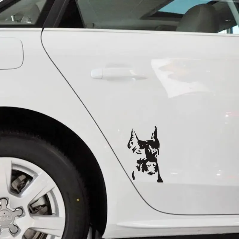 14*9CM Reflective Animal Car Stickers Dog Hound Doberman Pinscher Decals Car Stickers Waterproof Styling