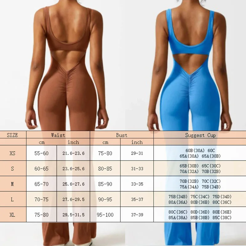 PofyBofy Built in Bra Upgrade Milk Fiber Hollow Backless Scrunch Butt Seamless Women Sleeveless Jumpsuit Fitness Yoga Bodysuit