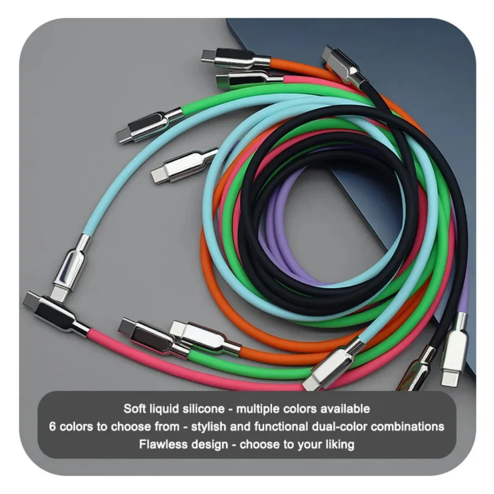 240W PD3.1 Liquid Silicone USB C Fast Charging Cable High Power Durable Data Cord For iPhone 15 16 17 Samsung S23 S24 S25