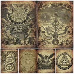 Occult Witchcraft Poster Print Abstract Ancient Magick Pagan Wicca Decoration Wall Art Canvas Painting Home Decor