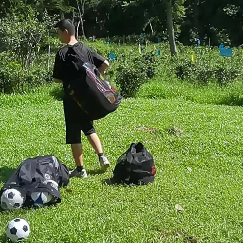 Tas Penyimpanan Bola Sepak Tahan Lama, Ringan, Pencegah Goresan, Tas Selempang, Tas Jaring Bola Basket Poliester Tebal