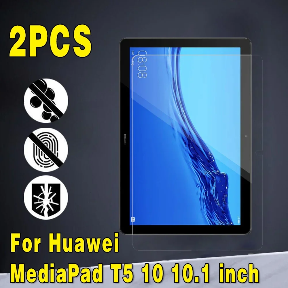 2 Buah Kaca Tempered untuk Huawei MediaPad T5 10 10.1 Inci 9H Anti-Gores Anti Sidik Jari Film Penuh Pelindung Layar Tablet