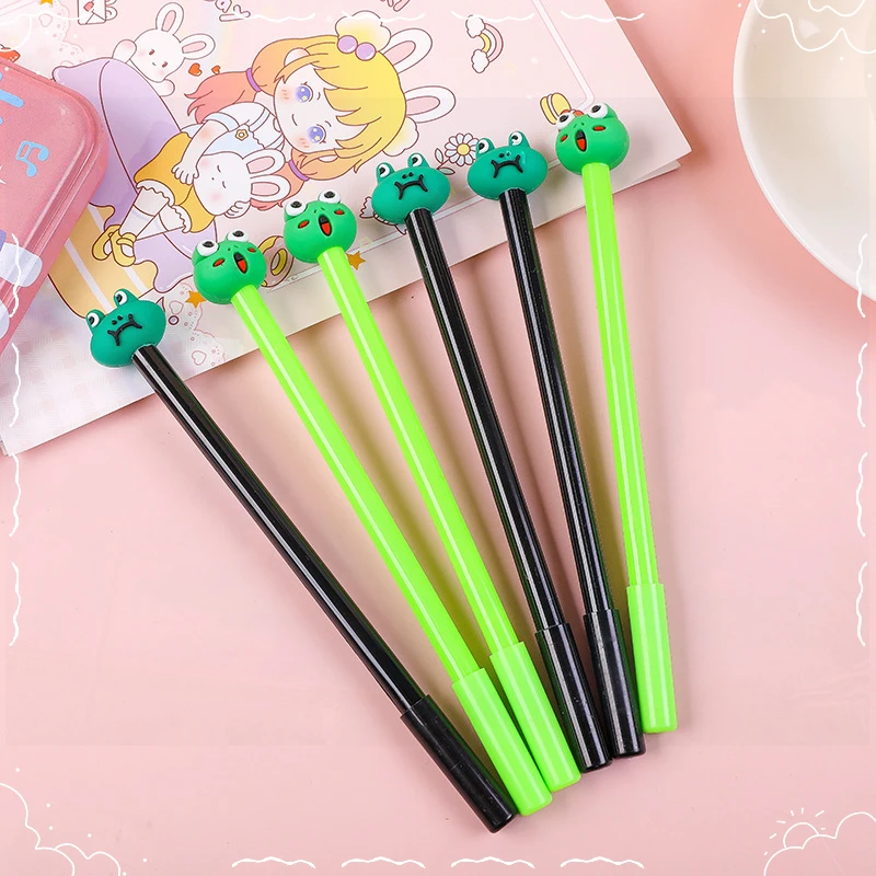 24 Pcs Creative Fresh Frog 3D Neutral Pen Cute Student Stationery Supplies Kawaii School Supplies