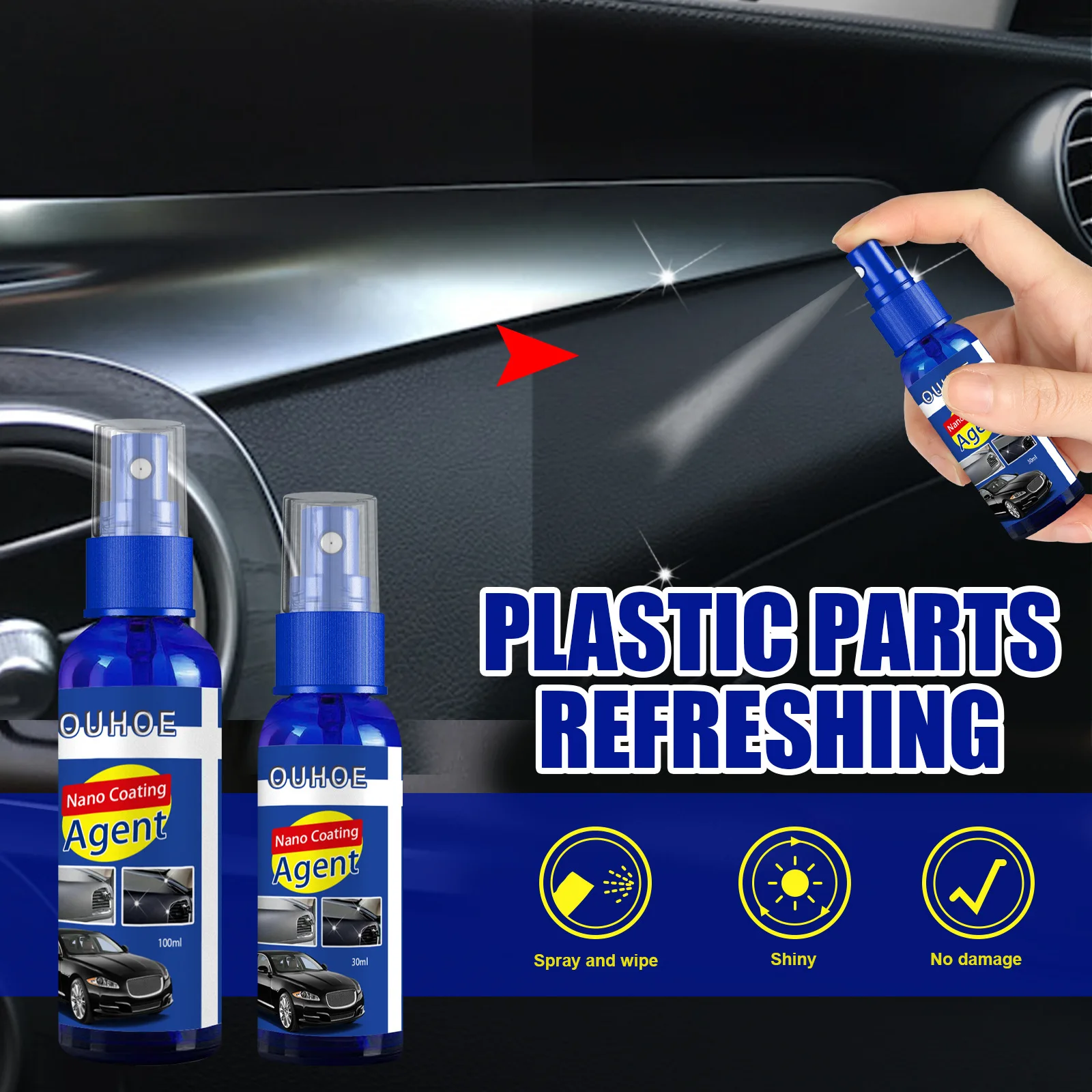 

Car Plastic Restoration Agent Car Cleaning Products Plastic Leather Restore Auto Polish And Repair Coating Renovator Upholstery