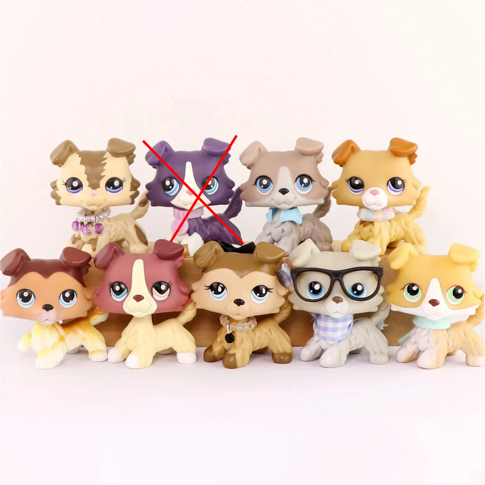 

Lovely 8PCS Pet Shop Collie Dog Collectable Kids Gift