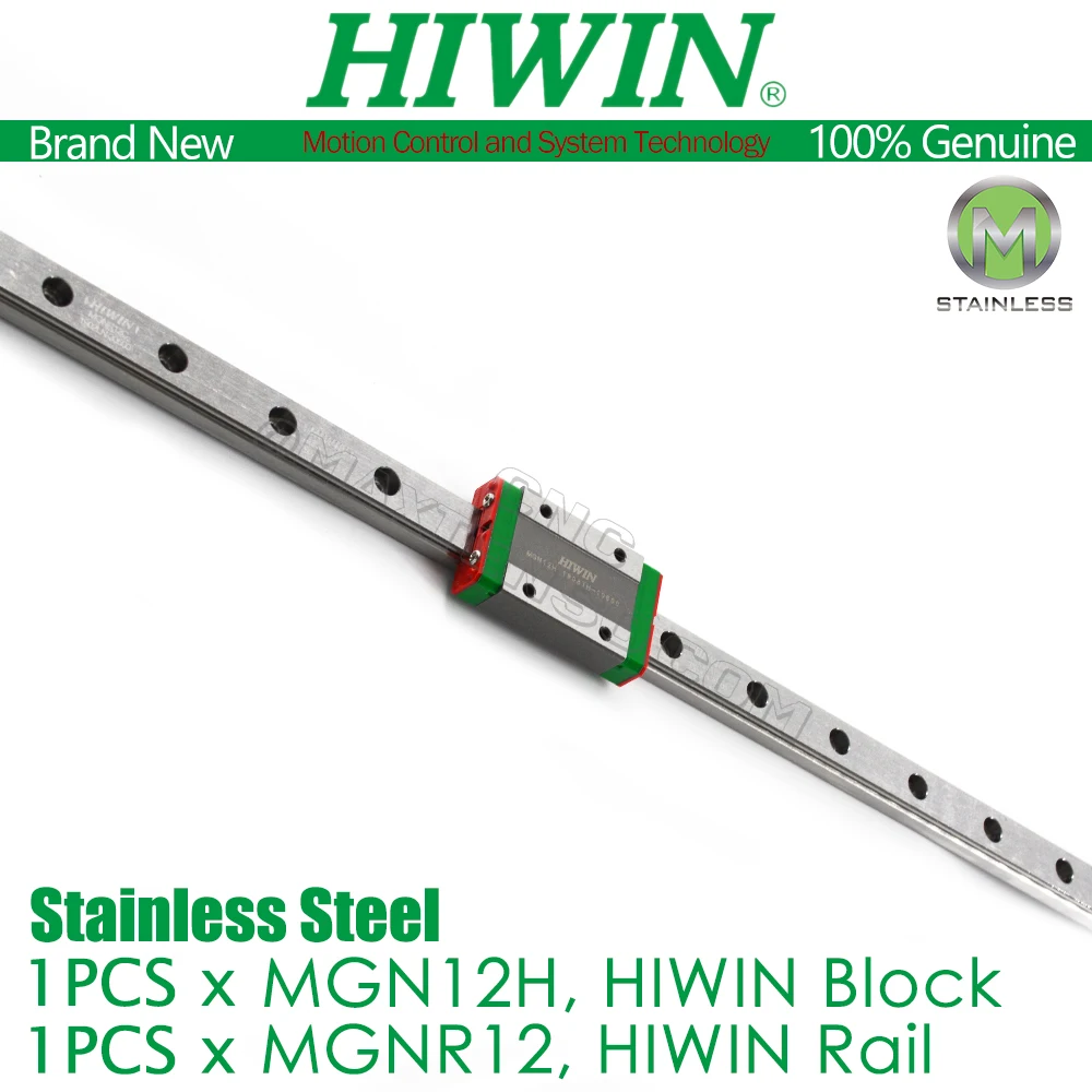 

HIWIN MGN12H Stainless Steel Slide Block MGN12 Linear Guide Rail 200 280 300 350 400 450 500mm 3D Printer Carriage Genuine Z0