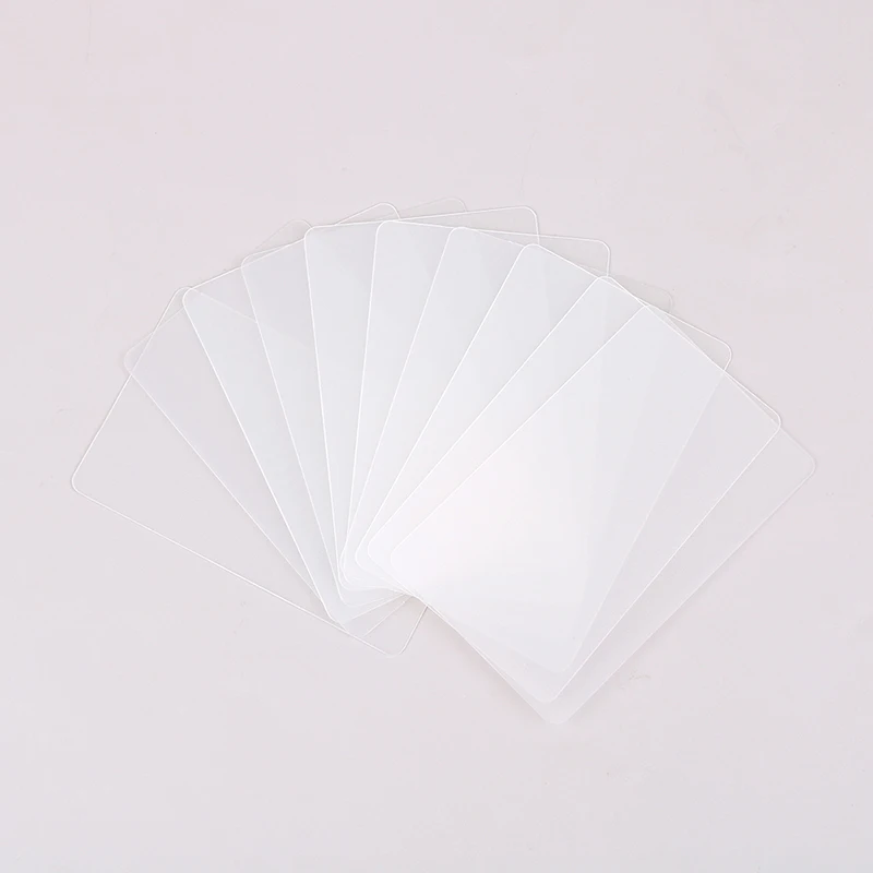 10Pcs  Pvc Blank Transparent Business Card Plastic Waterproof Without Printing For Handwriting School Office Supplies