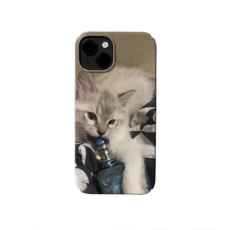 

Ins Brown Cat Drinking Alcohol Phone Case for IPHONE 17 Air 16E 15 PROMAX 14 Plus 13 12 MINI 11 PRO 16Plus Acrylic Phone Cover