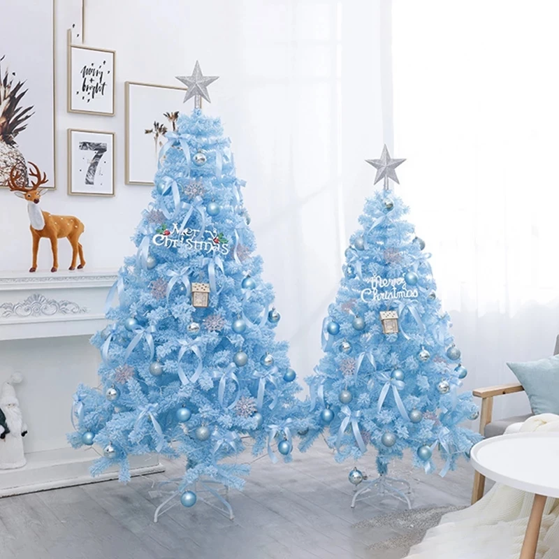 New Flocking Blue Snow Encryption PVC Christmas Tree High Quality Craft Festival Party Ornament Home Decoration Accessories