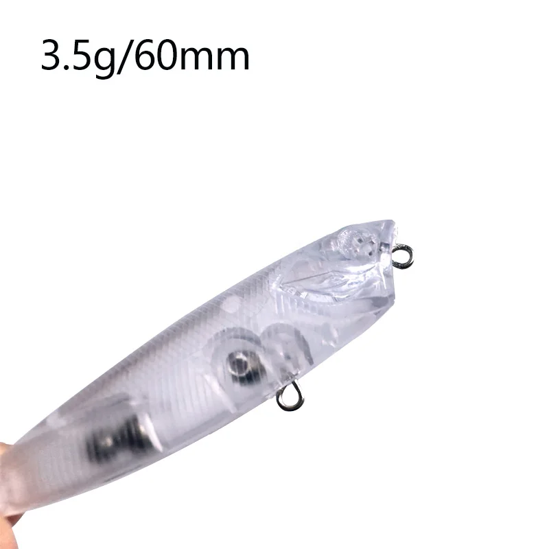 10 pieces of blank bait popper fish bait unpainted bait body fishing bait  60mm 3.5g