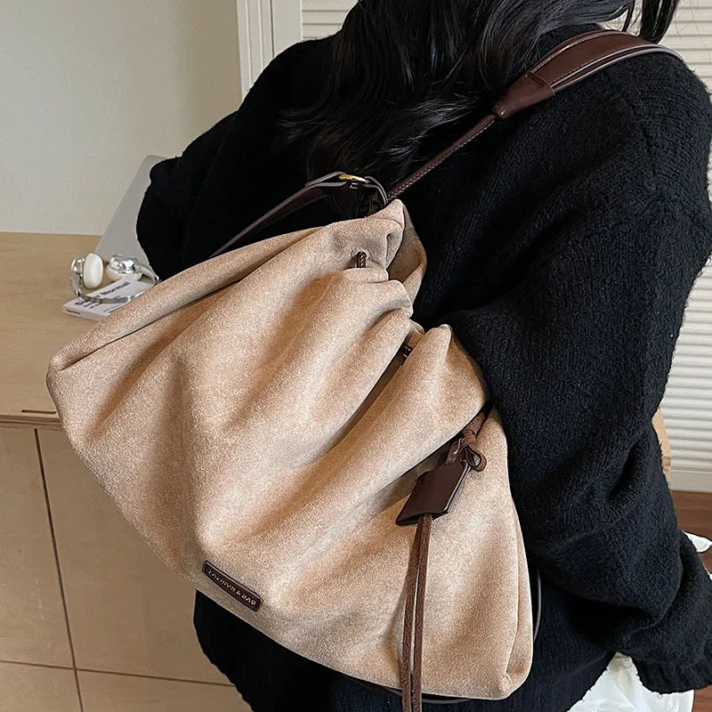 

Женские дорожные сумки большой вместимости в стиле ретро, женская осенняя универсальная сумка через плечо, однотонная матовая сумка через плечо, подмышки