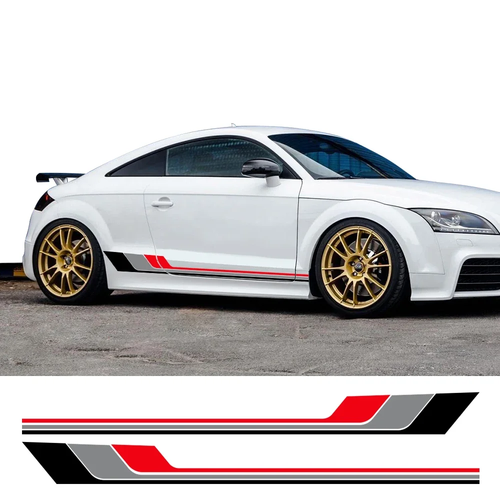 

Car Door Side Skirt Sticker Body Long Stripes Decals Waterproof Protective For Audi TT 8N MK1 MK2 8J Coupe MK3 8S Roadster TFSI