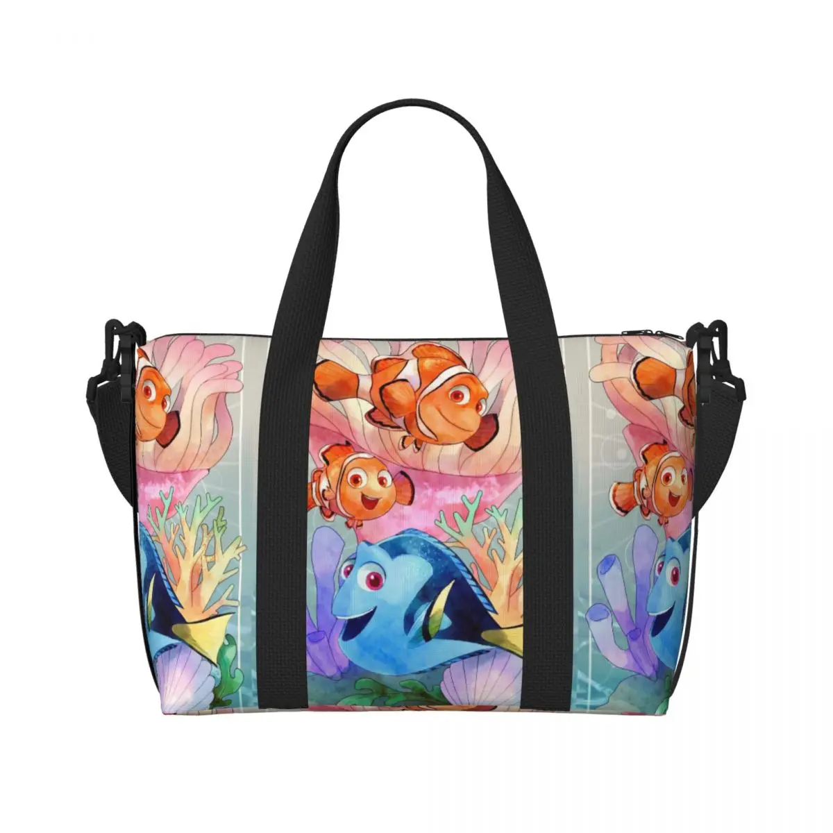 

Custom Finding Nemo Beach Tote Bag Women Extra Large Gym Carry On Travel Shopping Bags