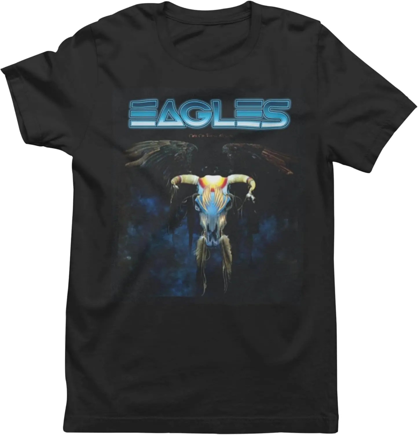Camiseta negra de manga corta con estampado vintage clásico de los años 70 de Eagles "One Night in L.A."