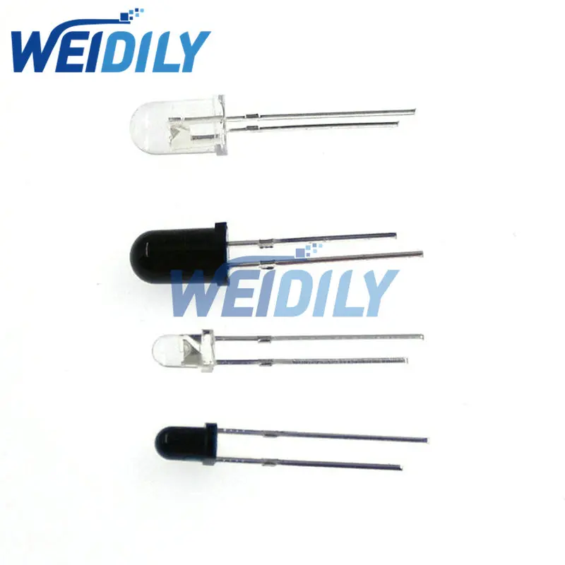 20 Chiếc 5 Mm Hồng Ngoại IR LED Diode 940nm Đèn LED Phát Sáng Đèn 5 Mm (Trong Suốt Nước Thấu Kính Trong thông Qua Lỗ 940 Nm) mới