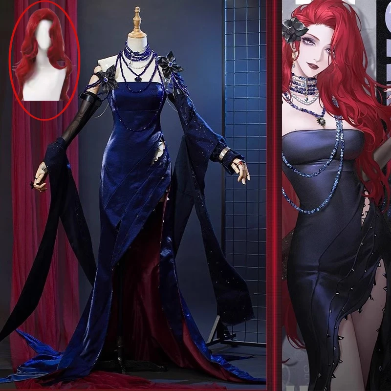 

Path To Nowhere Cosplay Costume Carmenett Costume Mermaid Tail Gown Red Long Hair Set Anime Cosplay Formal Banquet Dress Party