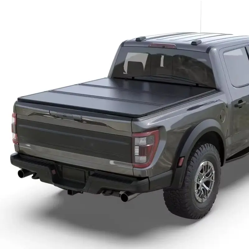 

Black Hard Tri-fold Tonneau Cover for F150 Universal Pickups 4X4 Full Aluminum Truck Bed Cover 3-Part Quality