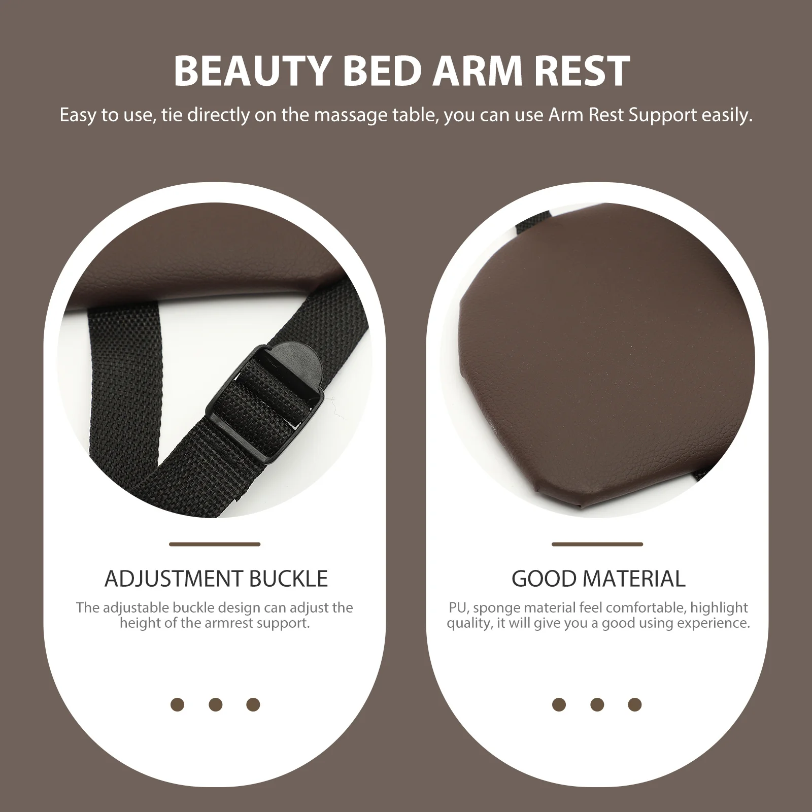 

Massage Table Arm Rest Support Soft PU Sponge Padding Universal Fit for Massage Beds Comfortable Handrail Or Footboard Multi Use