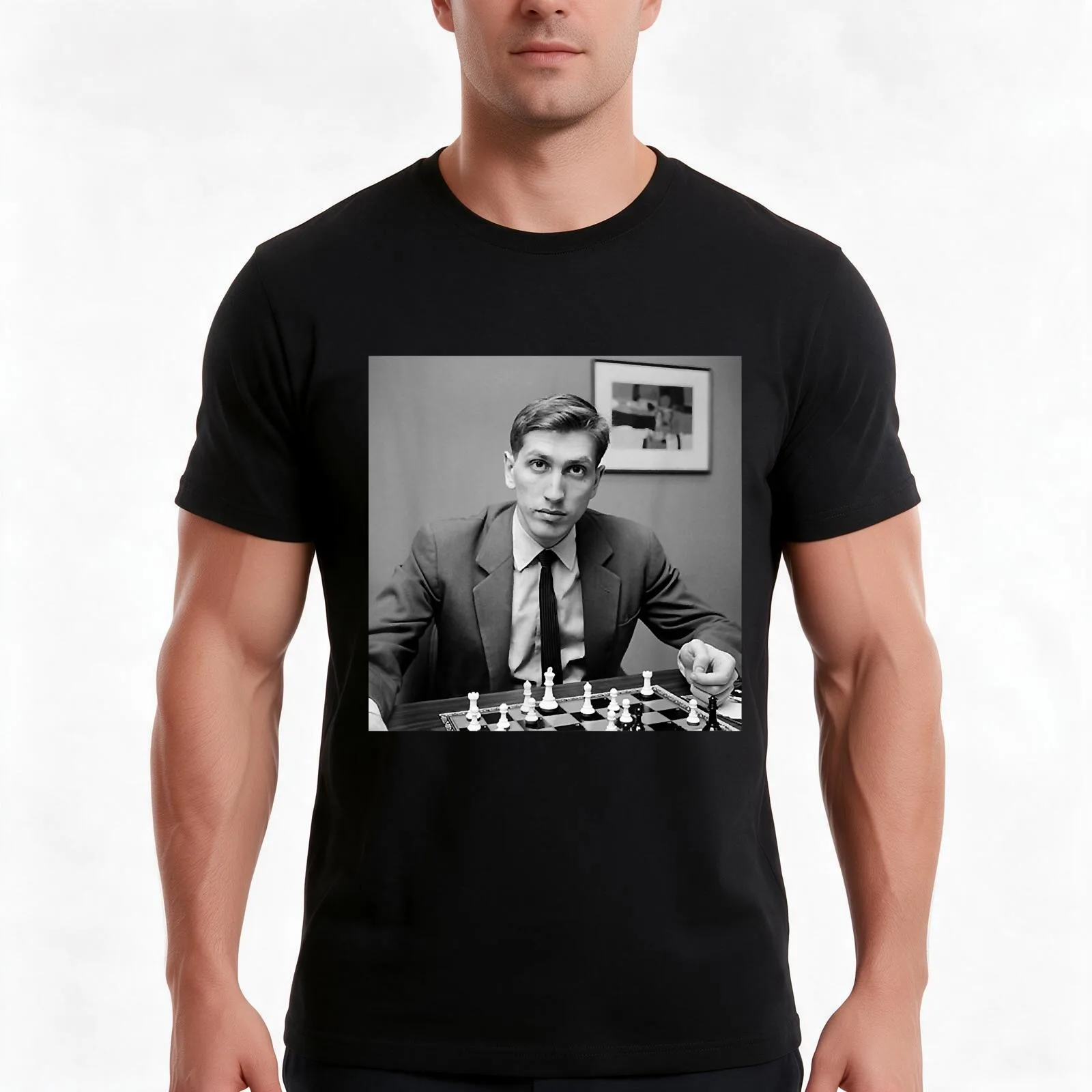 Bobby Fischer Chess T-Shirt Summer Casual Cotton Tee Oversized Streetwear Tops Vintage Graphic Print Loose Fit Short Sleeve
