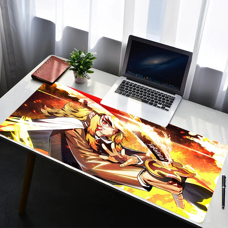 Mouse Pad Office PC Gaming Accessories Keyboard Pad Anime Print Mousepad Laptop Desk D-demon Slayer Rengoku Kyoujurou Mouse Mat