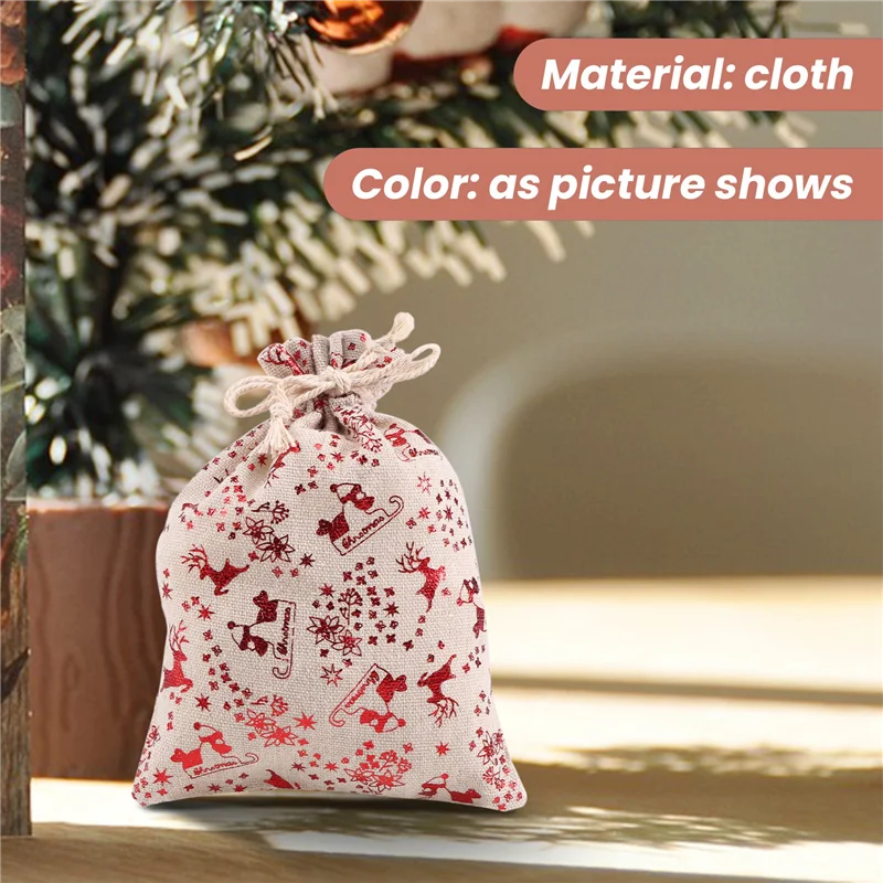 A59E-16Pcs عيد الميلاد الرباط حقائب للهدايا الخيش ، هدية الحقيبة أكياس جودي ل مغلفة الحلوى هدية عيد الميلاد حفلة لصالح الإمدادات