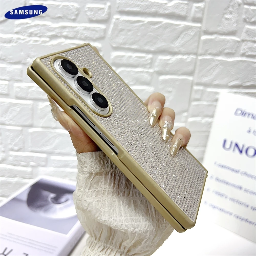 Luxury Bling Gradientเพชรเต็มรูปแบบสําหรับSamsung Galaxy Zพับ7 6 5 4 3ผู้หญิงShinny BlingกันกระแทกPCป้องกัน