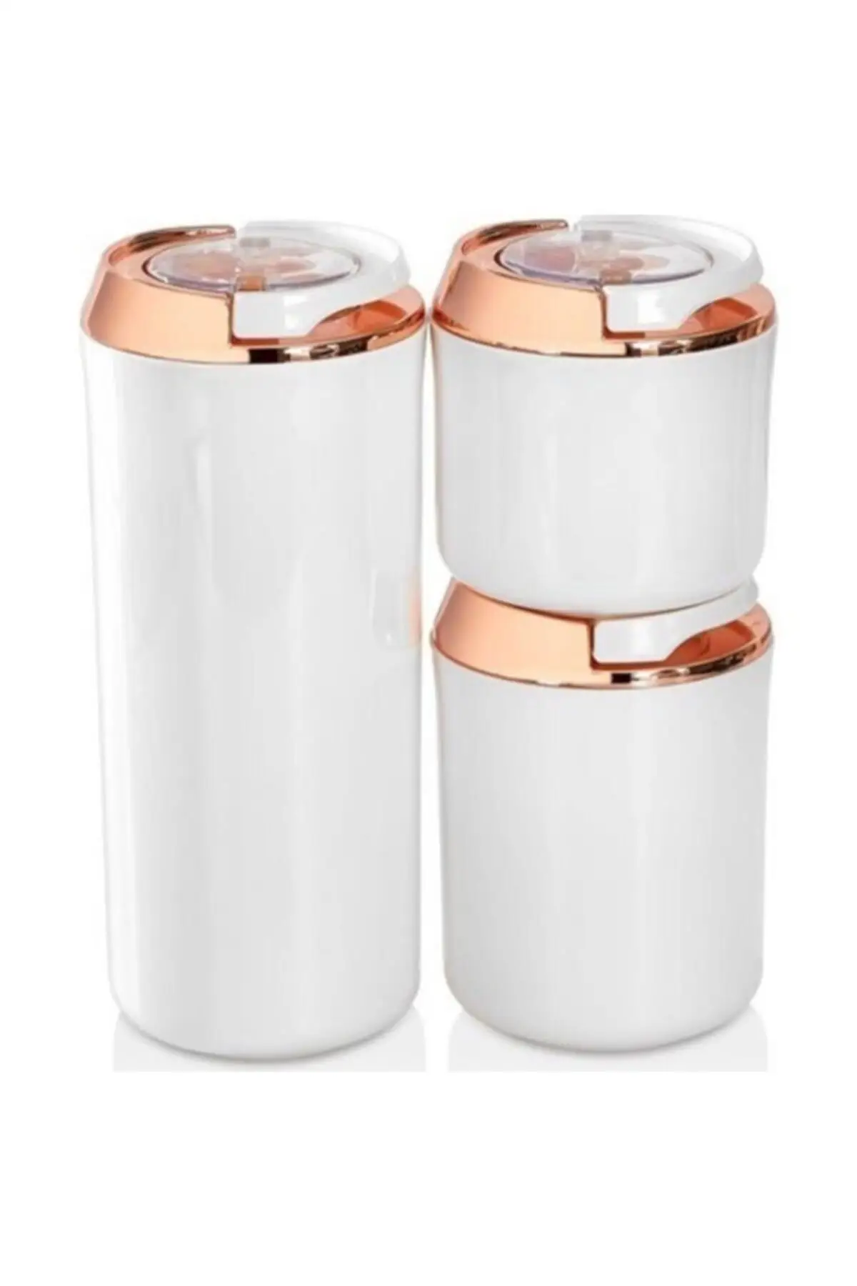 

DOLBOVI round storage container white copper color 3 pcs Set