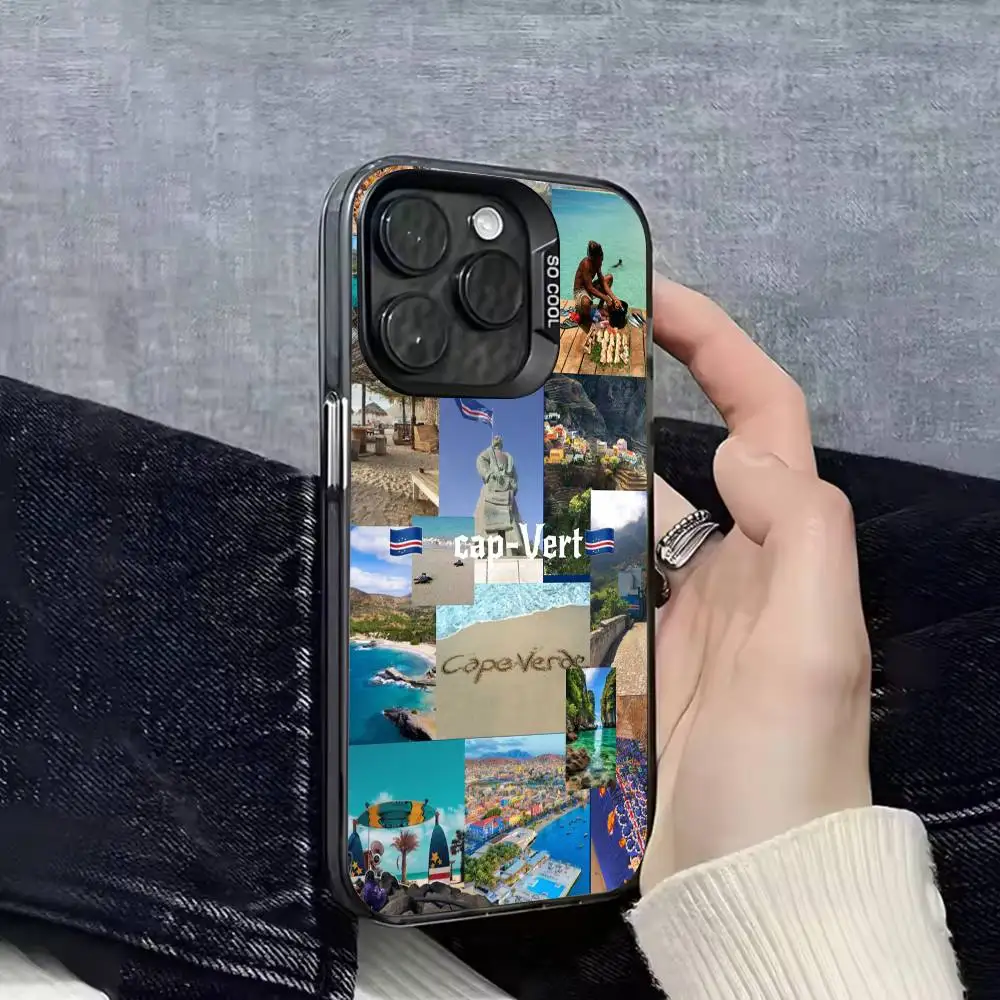 أفريقيا كيب فيردي جواز السفر العلم جراب هاتف آيفون 15,17,11,14,13,16,12,E,Max,Plus,Air,Pro,Mini غطاء أسود غير لامع #5