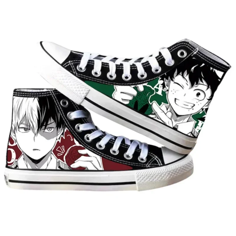 Anime My Hero Academy Deku Todoroki Shoto Bakugou Katsuk High Top Canvas Shoes Male And Female Student Cartoon Casual Sports MN1