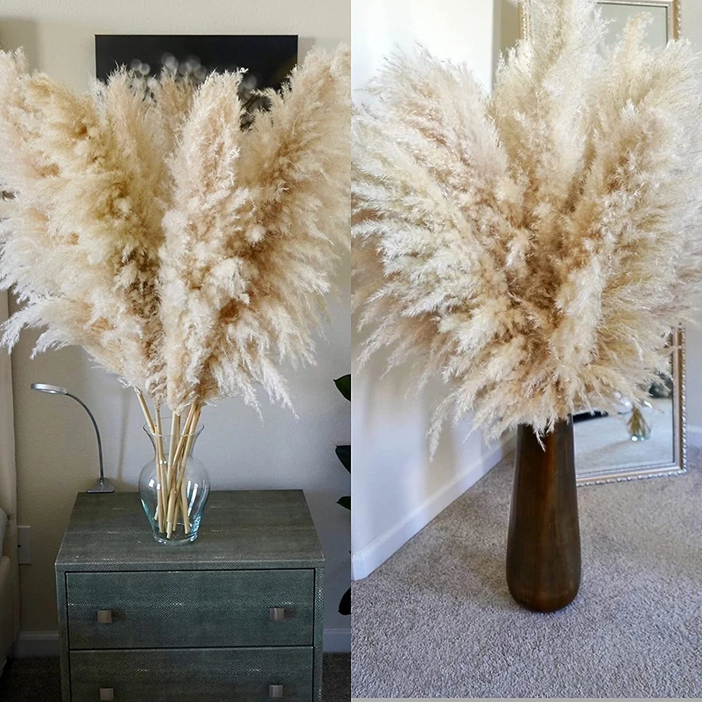 Natural Dried Pampas Grass Tall,Large Fluffy Pampas Bouquet,for Events Decor, Wedding Arch Decor, Dry Flowers, Home Garden, 40