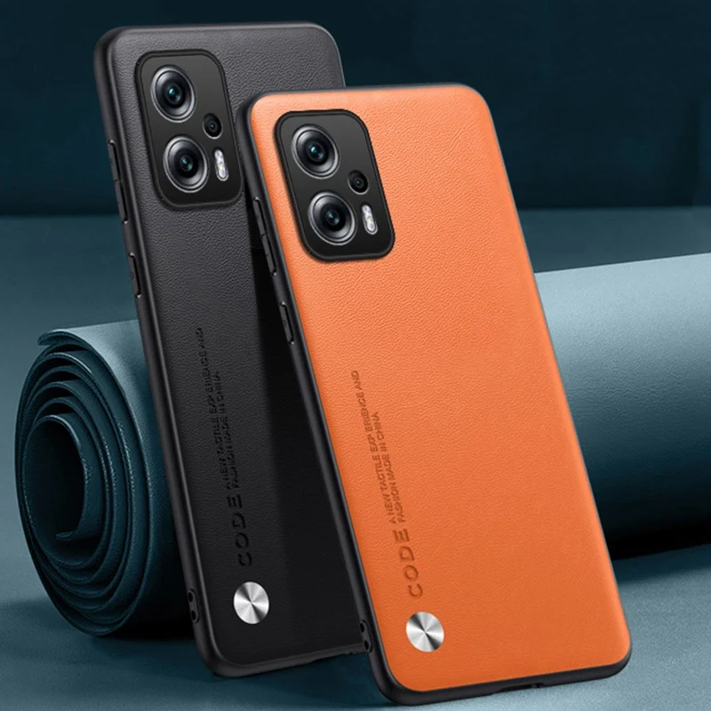 Funda de cuero de lujo para Xiaomi Poco X4 GT, protectora, mate, silicona antigolpes 3