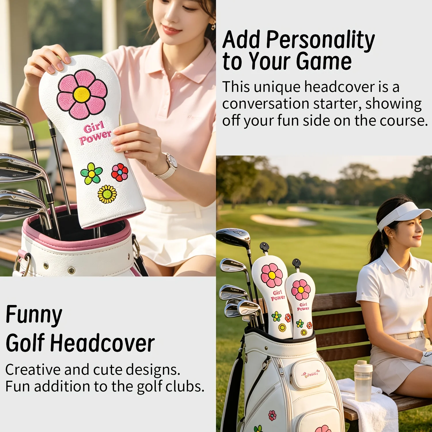 1PC/3PCS Pink Floral Golf Woo - Golf Driver ulasan dan harga