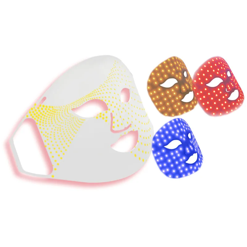 3 Packs of LED Spectral Mask Skin Rejuvenator Facial Red and Blue Light Beauty Instrument Household