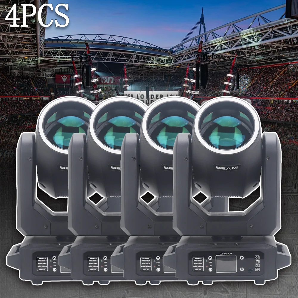 

4PCS LED 200W Beam Spot Moving Head Stage Lighting Rainbow Effect Half Color Dj Disco Dance KTV Indoor Party Concert Lights